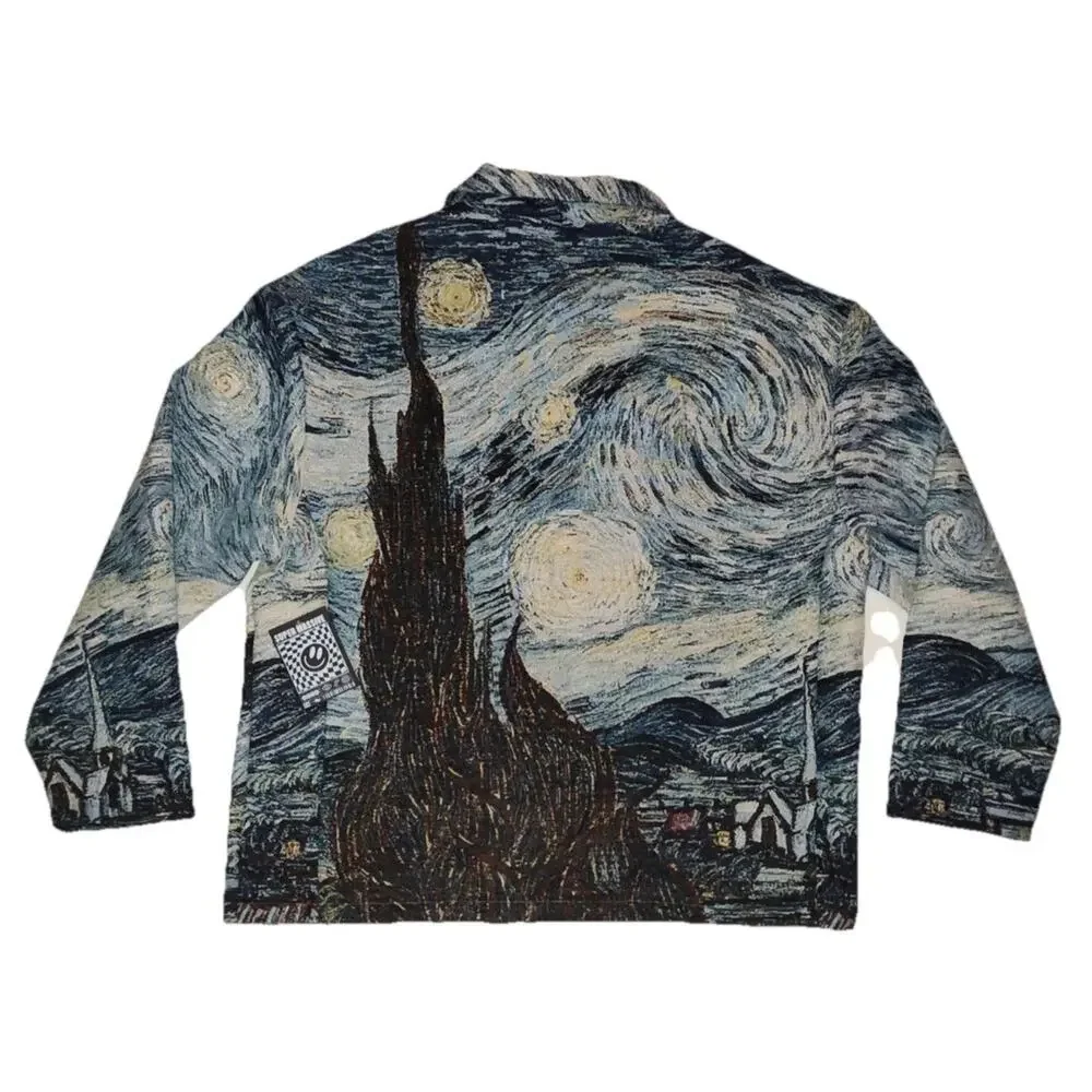 Super Massive Jacket Men’s L Starry Night Van Gogh Tapestry Woven Art Statement - Picture 2 of 7
